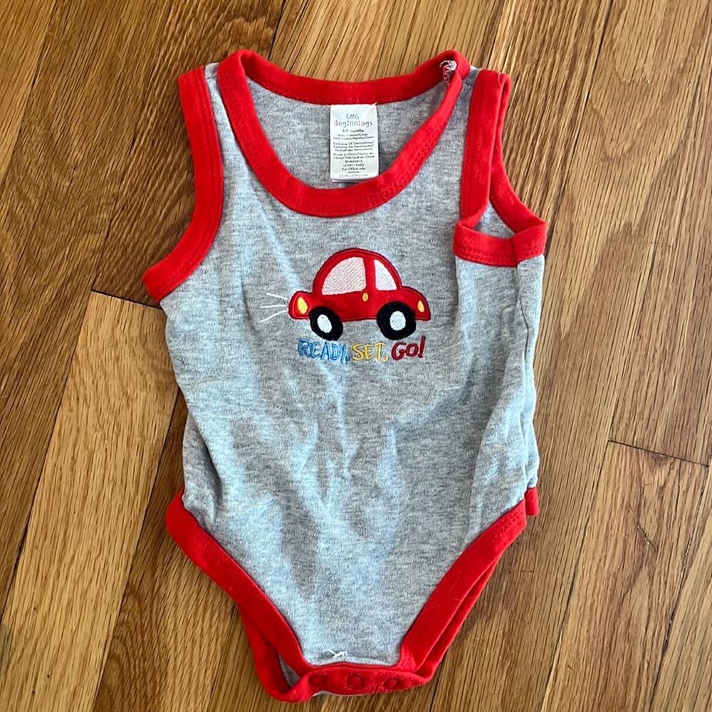 Ready, Set, Go! onesie with car